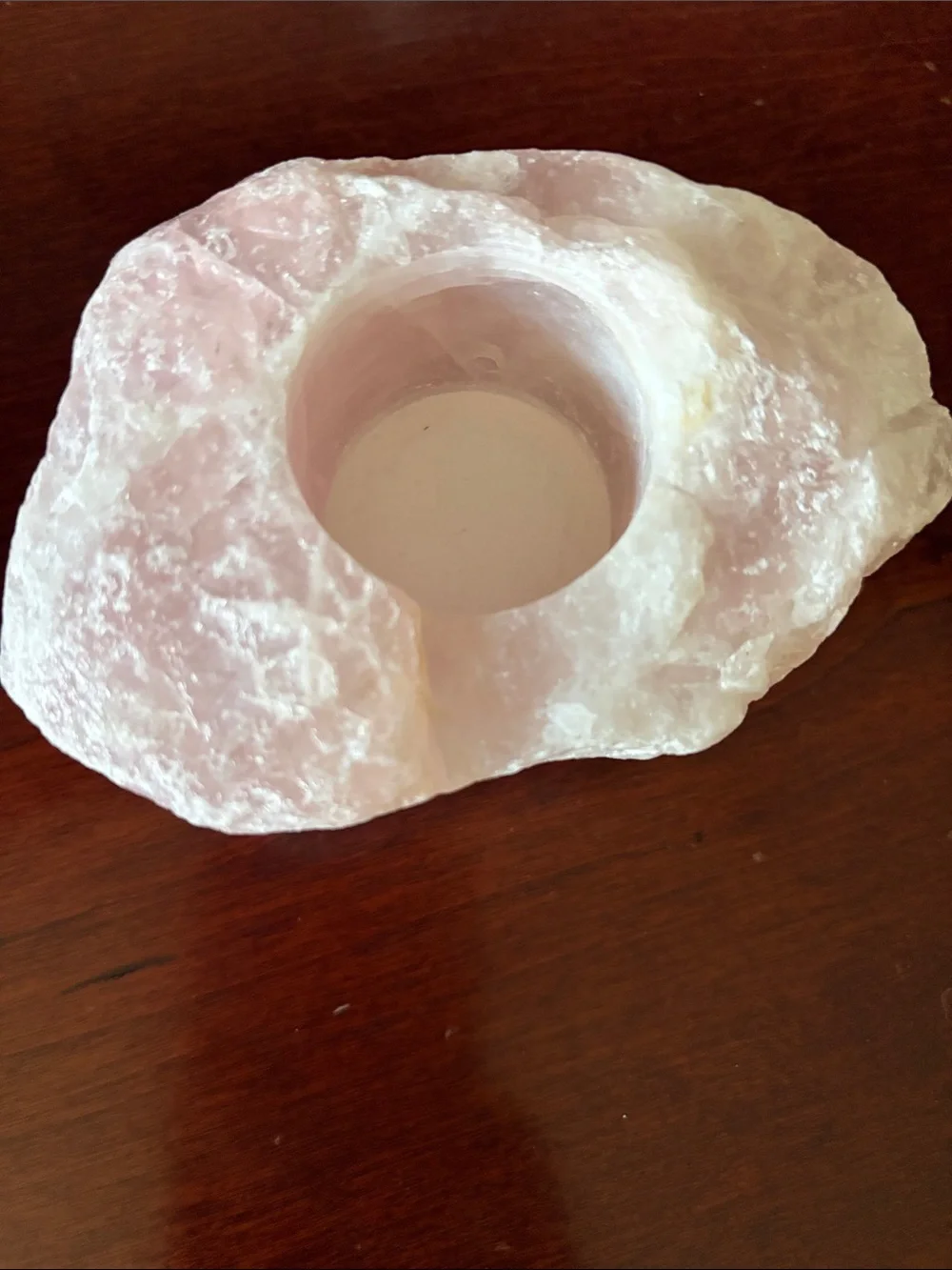 Rose Quartz Tea Light Candle Holders - Set of 2